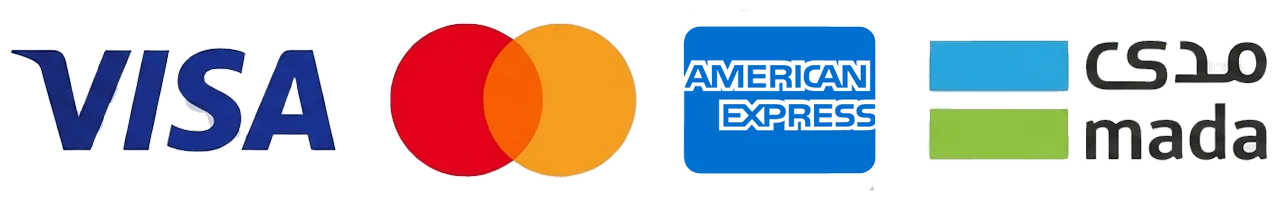 Accepted payment methods: Visa, Mastercard, American Express and mada